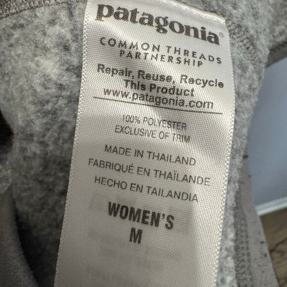 Patagonia Women's Better Sweater 1/4-Zip Fleece Sweatshirt Birch White Grey M - Picture 11 of 11